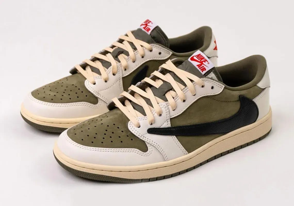 travis scott air jordan 1 low medium olive dm7866-200