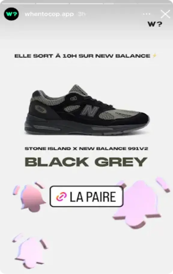 Stone island x New balance 991V2 Black Grey